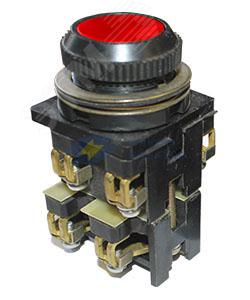 Изображение товара Кнопка КЕ-012 исполнение 2(3но+1нз) красная для управления электрооборудованием