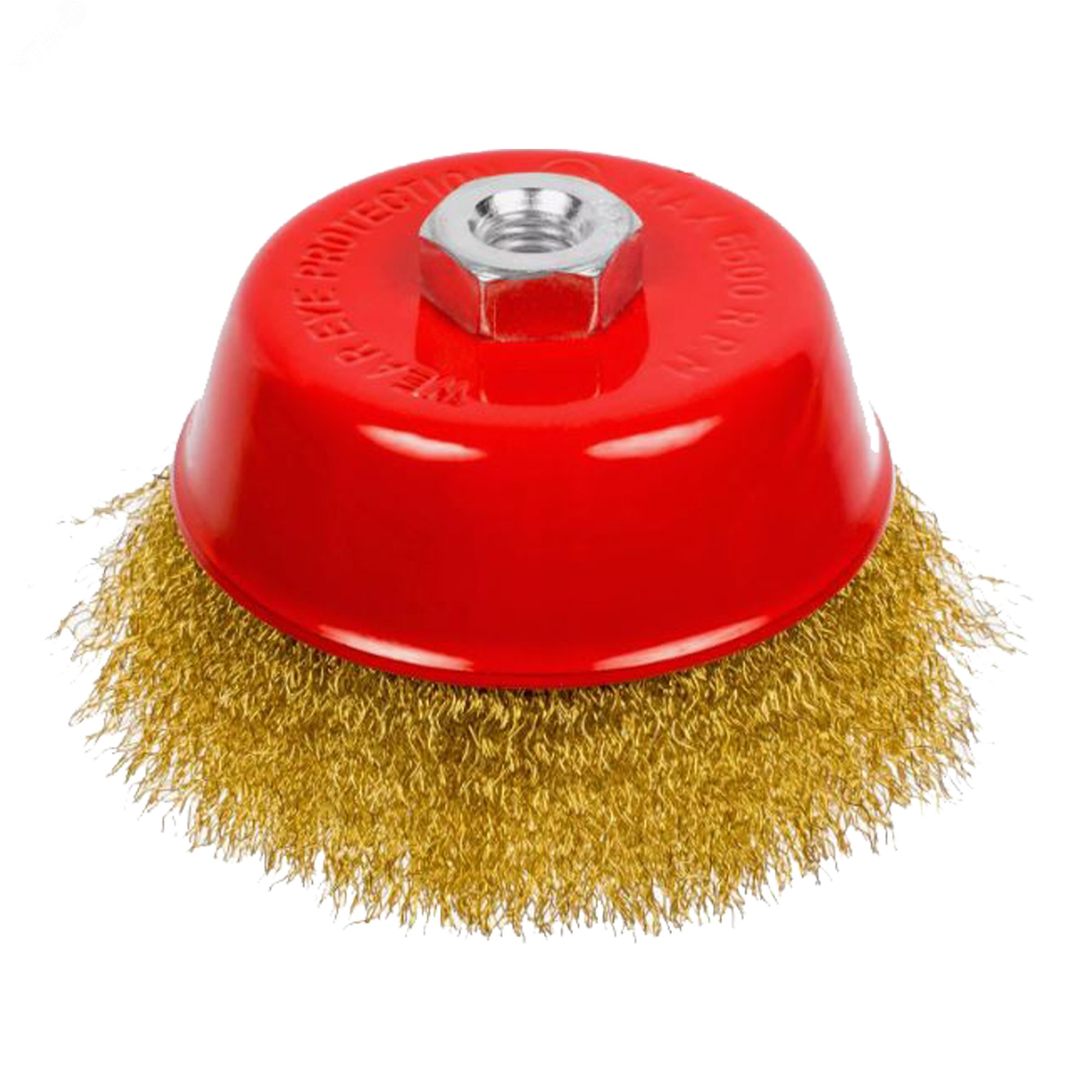 Изображение товара Щётка-чашка М14 из латунированной проволоки 125 мм для очистки и шлифовки