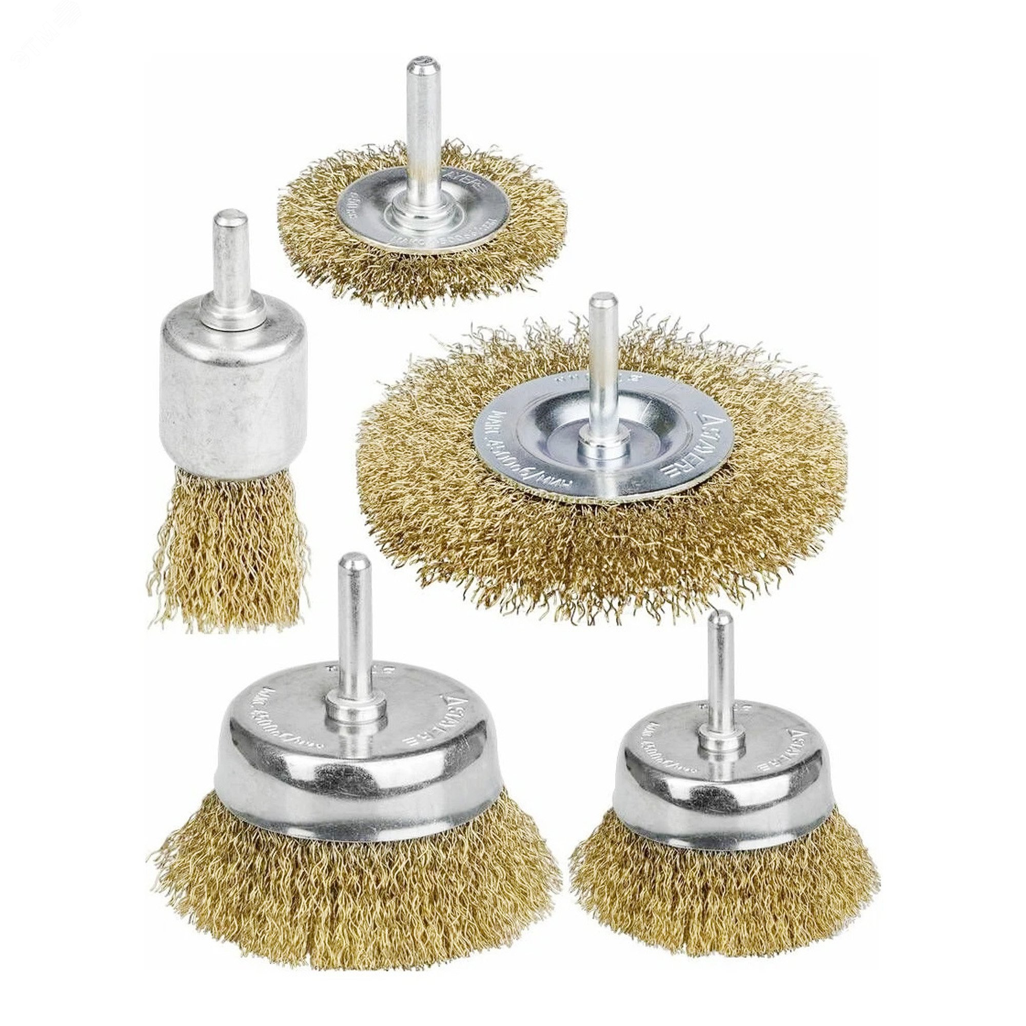 Изображение товара Набор щёток из латунированной проволоки 25,50,75мм