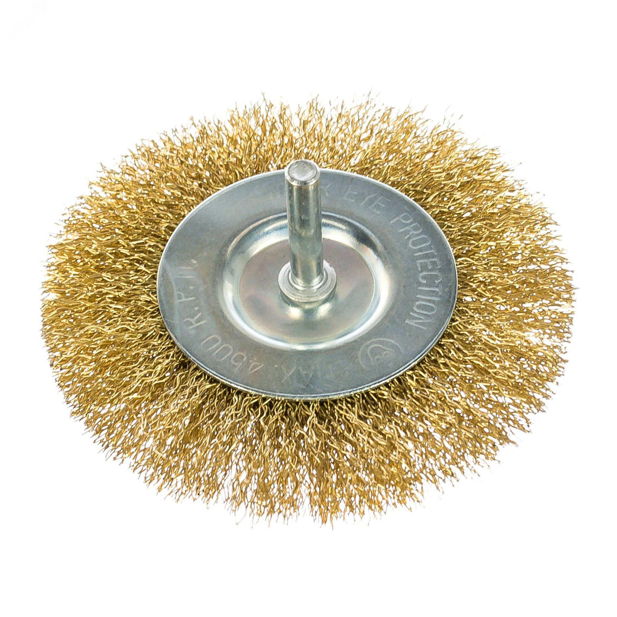 Изображение товара Щётка дисковая для дрели из латунированной проволоки 100мм