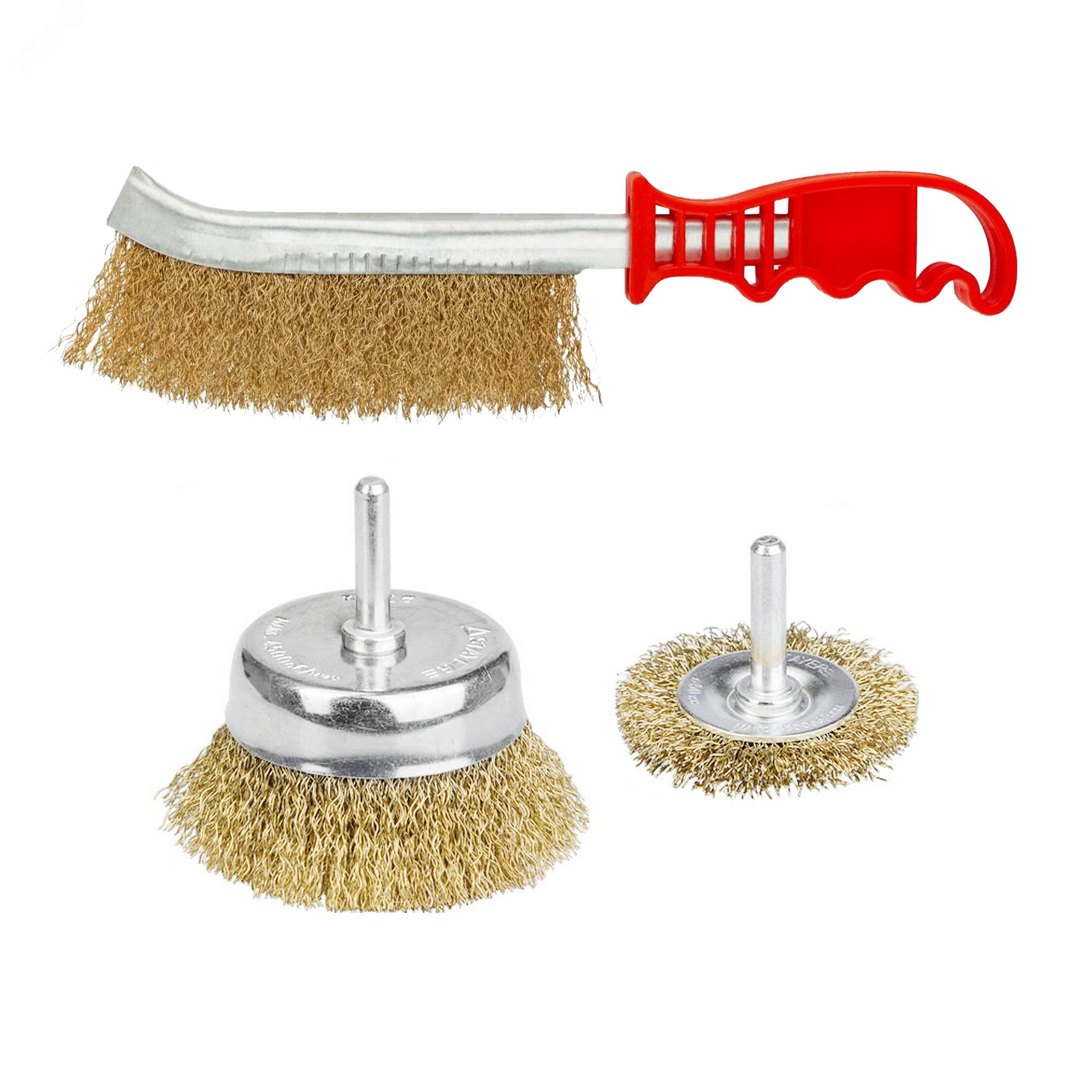 Изображение товара Набор щёток из латунированной проволоки 50,65,240мм