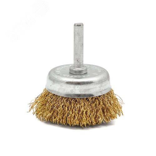 Изображение товара Щётка-чашка для дрели из латунированной проволоки 50мм (шт)