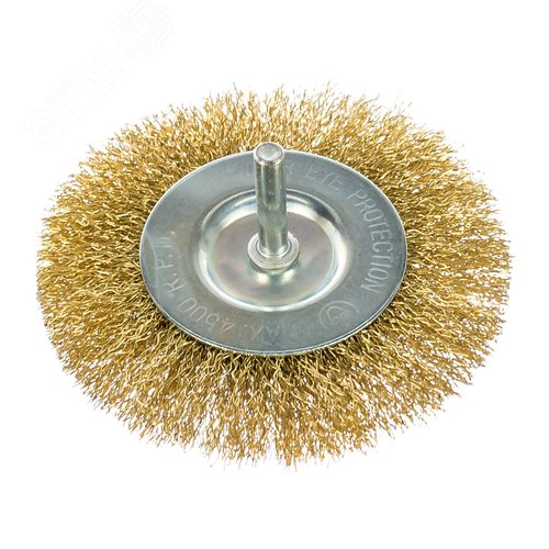 Изображение товара Щётка дисковая для дрели из латунированной проволоки 100мм (шт)