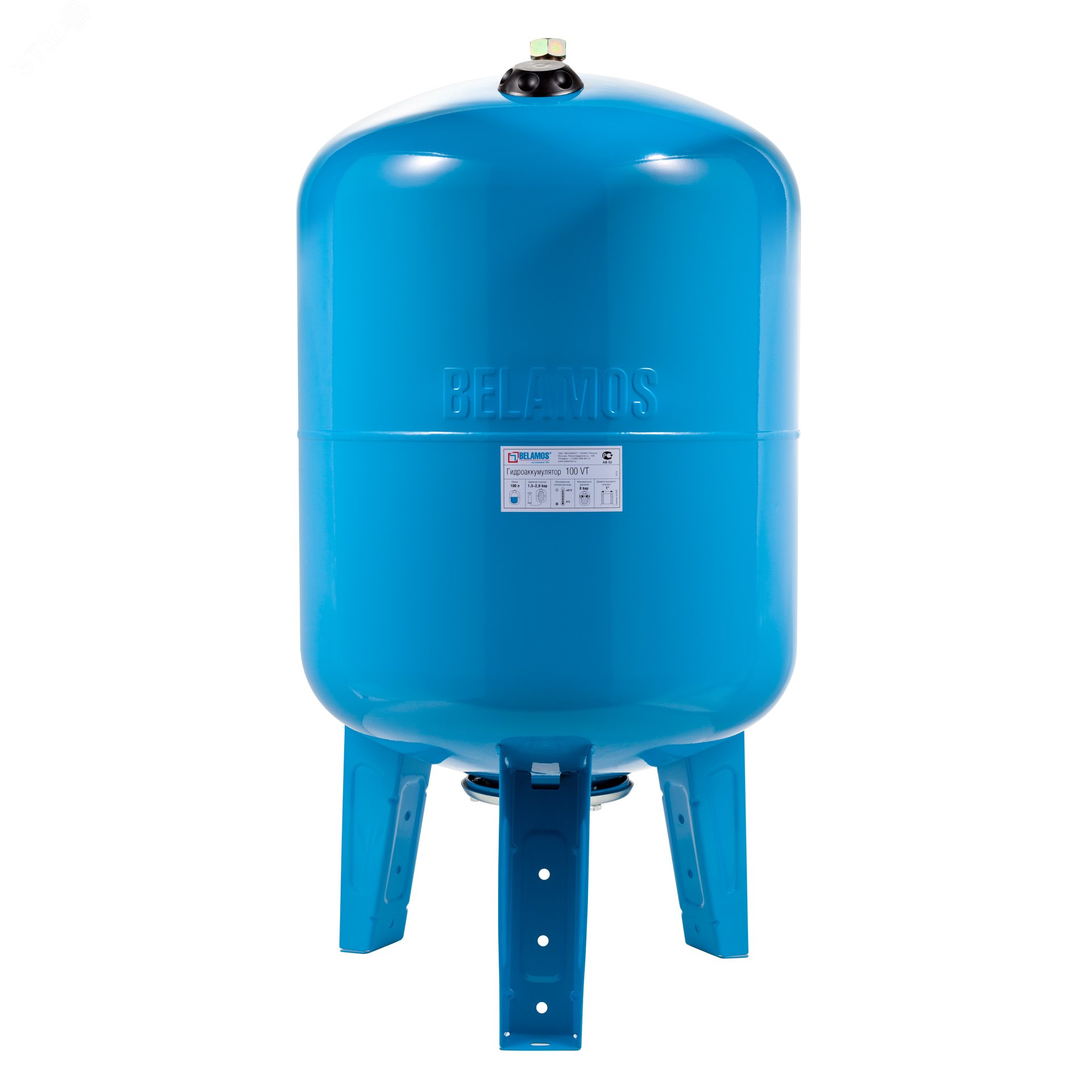 Изображение товара Гидроаккумулятор Belamos 100VT, 100 л, 12 бар, вертикальный, blue