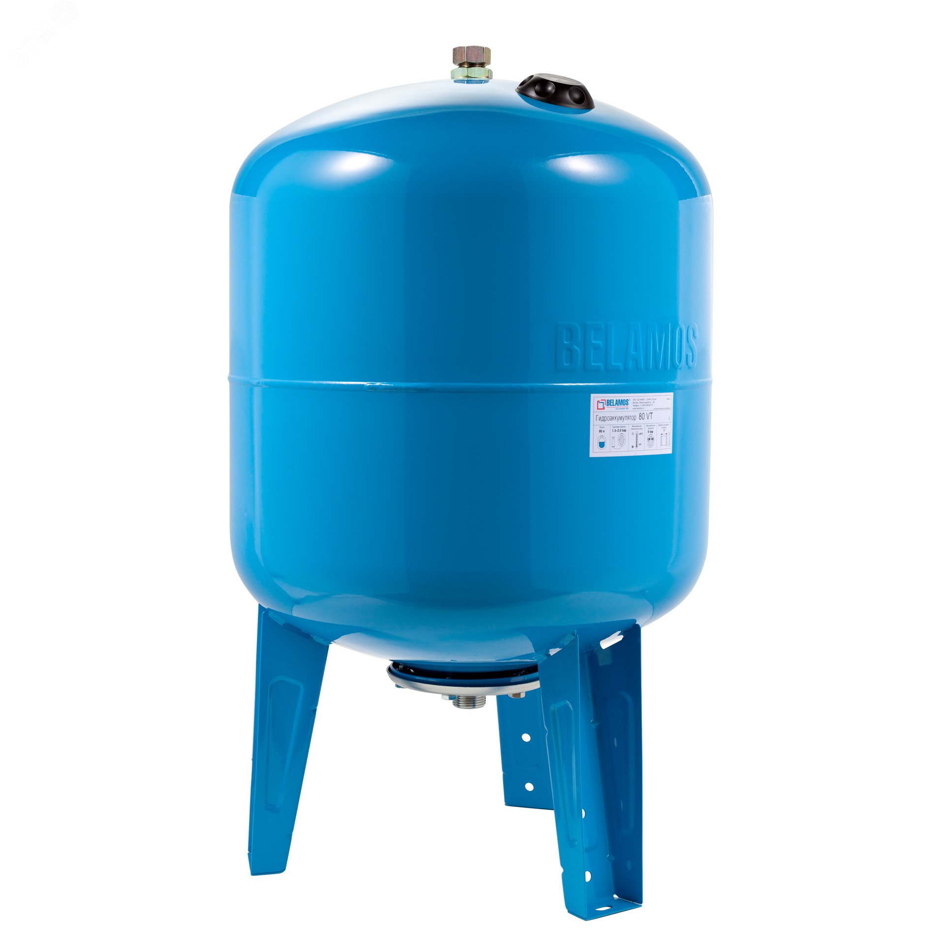 Изображение товара Гидроаккумулятор 80VT синий, вертикальный, проходной, 80л, 12бар (шт)