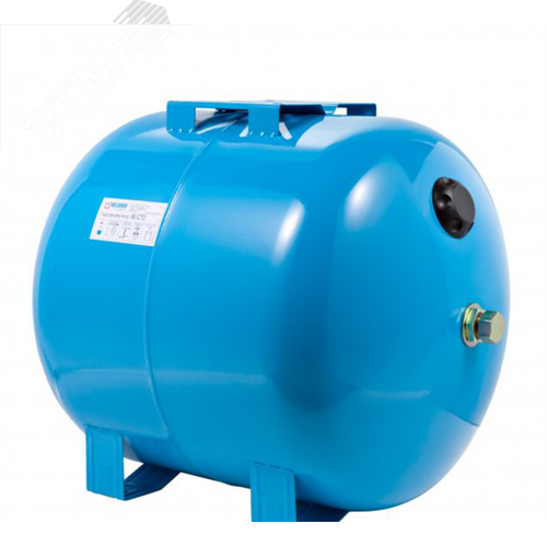 Изображение товара Гидроаккумулятор 80CT2 синий, горизонтальный, проходной, 80л, 12бар (шт)