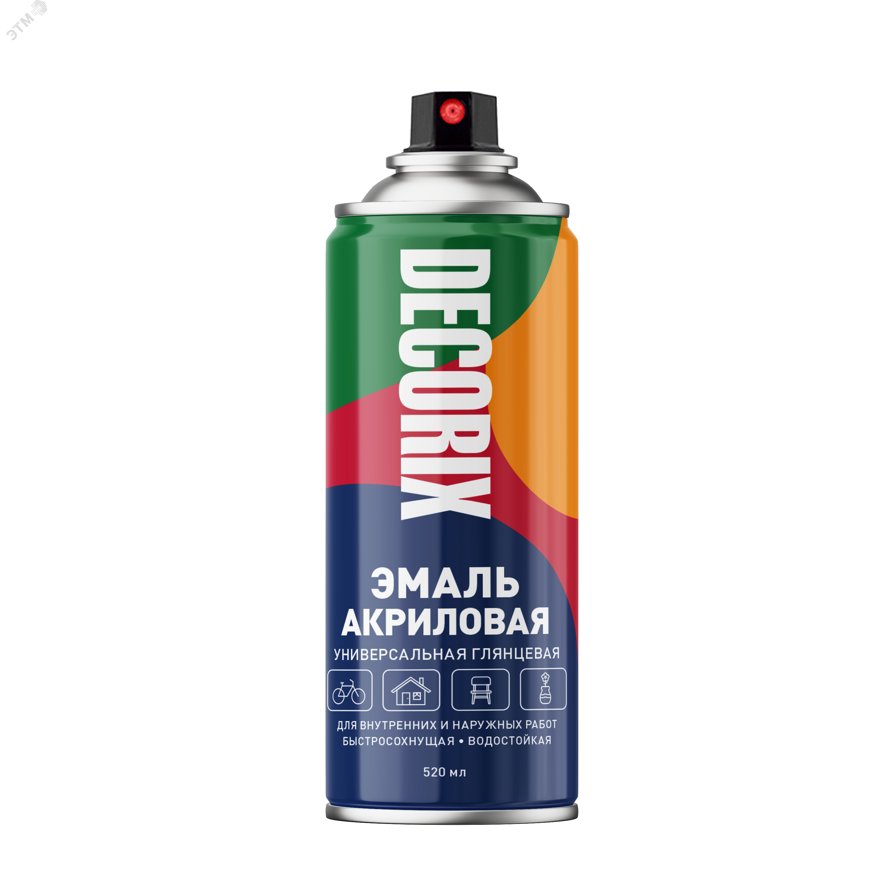 Изображение товара Эмаль аэрозольная универсальная 520 мл светло-голубая DECORIX быстросохнущая глянцевая