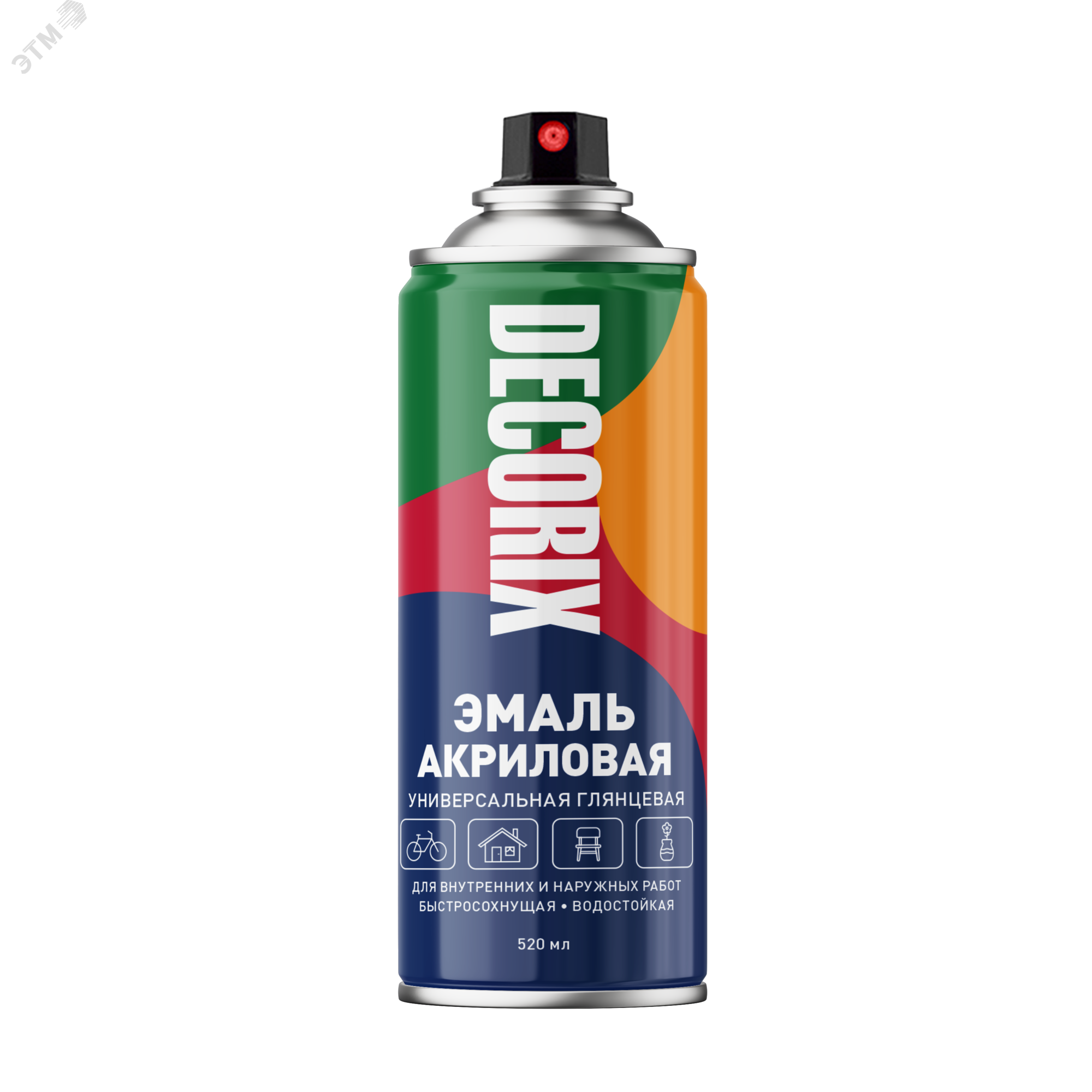 Изображение товара Эмаль аэрозольная универсальная графитовый серый 520 мл DECORIX