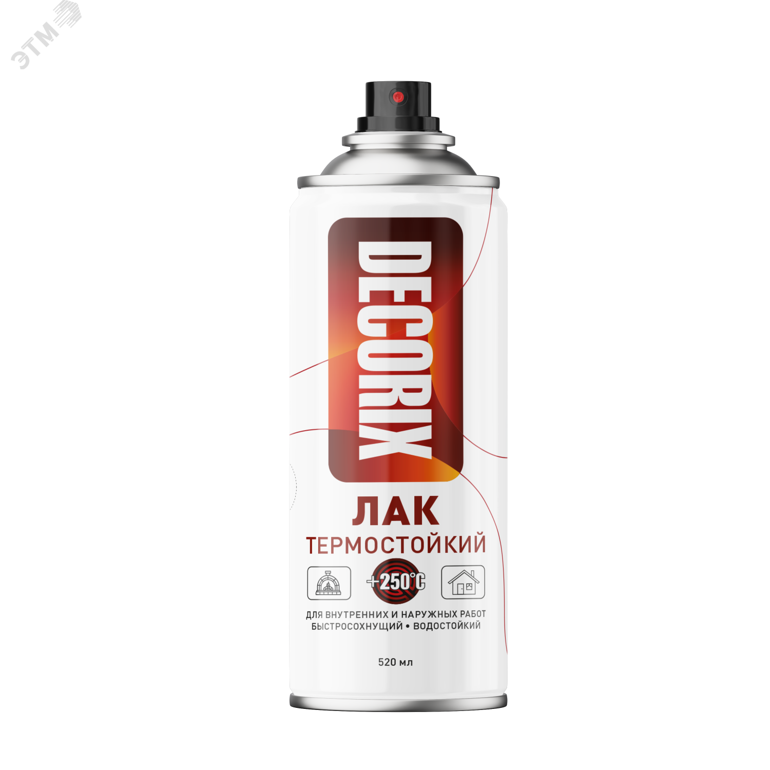 Изображение товара Лак аэрозольный термостойкий DECORIX 520 мл бесцветный глянцевый