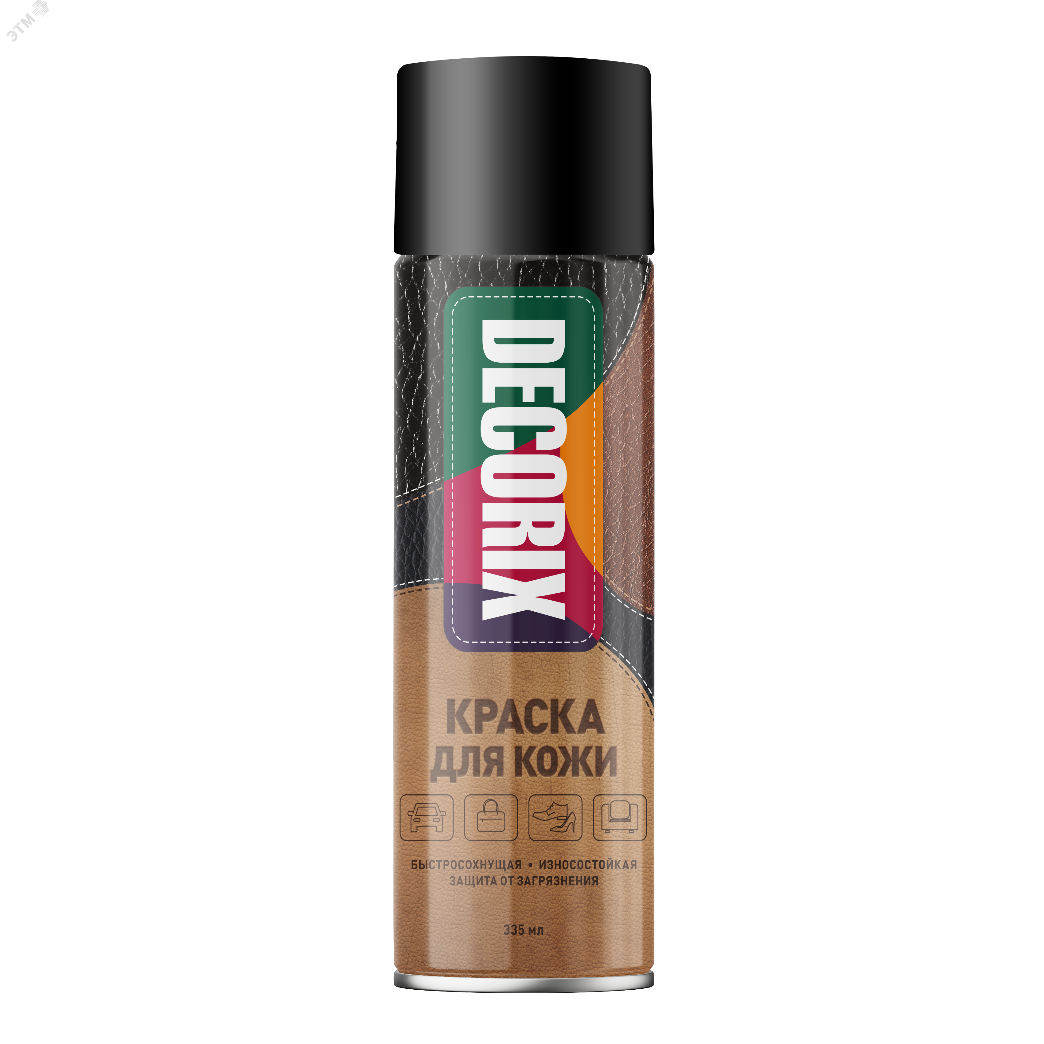 Изображение товара Краска аэрозольная для кожи DECORIX черная 335 мл