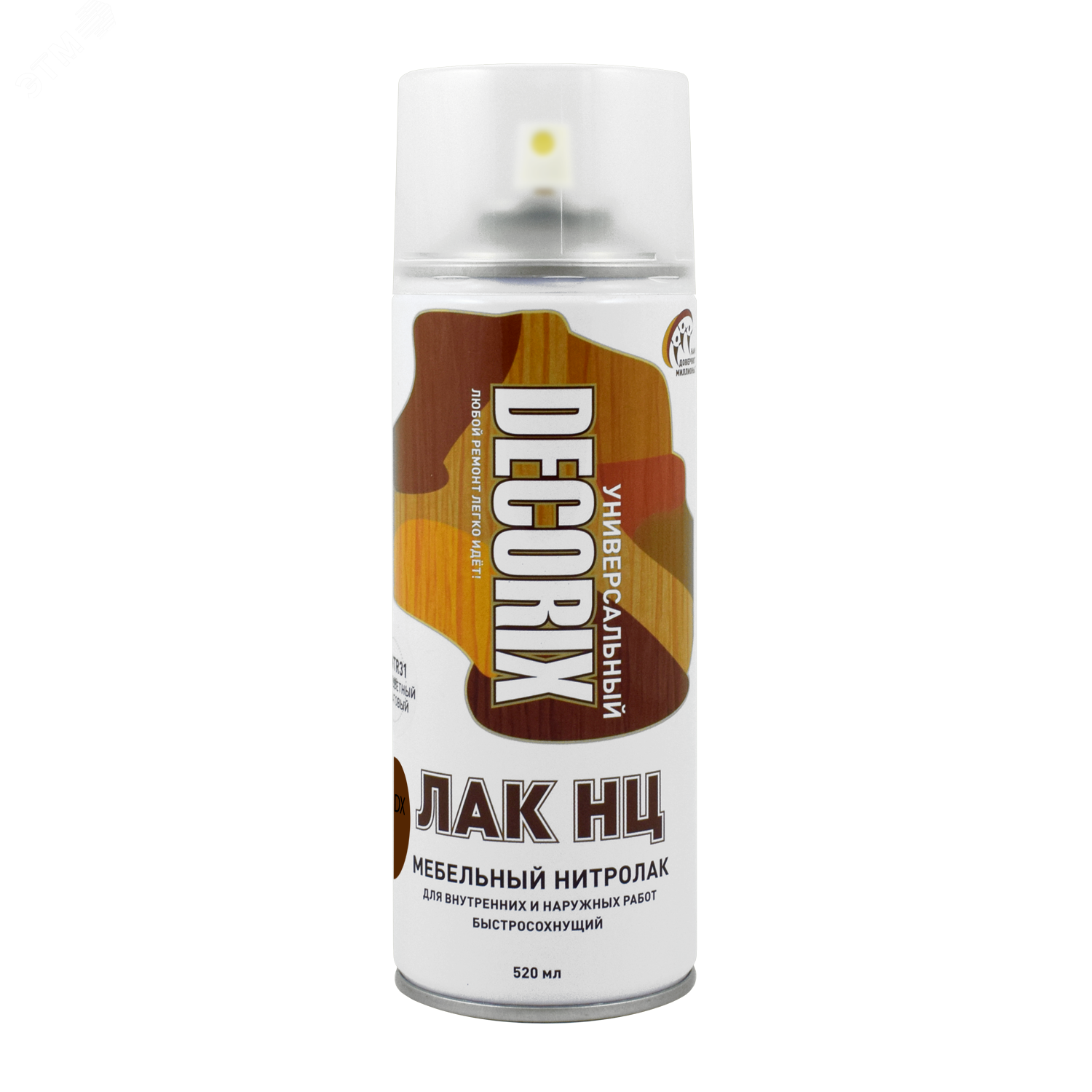Изображение товара Лак аэрозольный НЦ мебельный нитроЛак аэрозольный тонирующий 520 мл, дуб (шт)