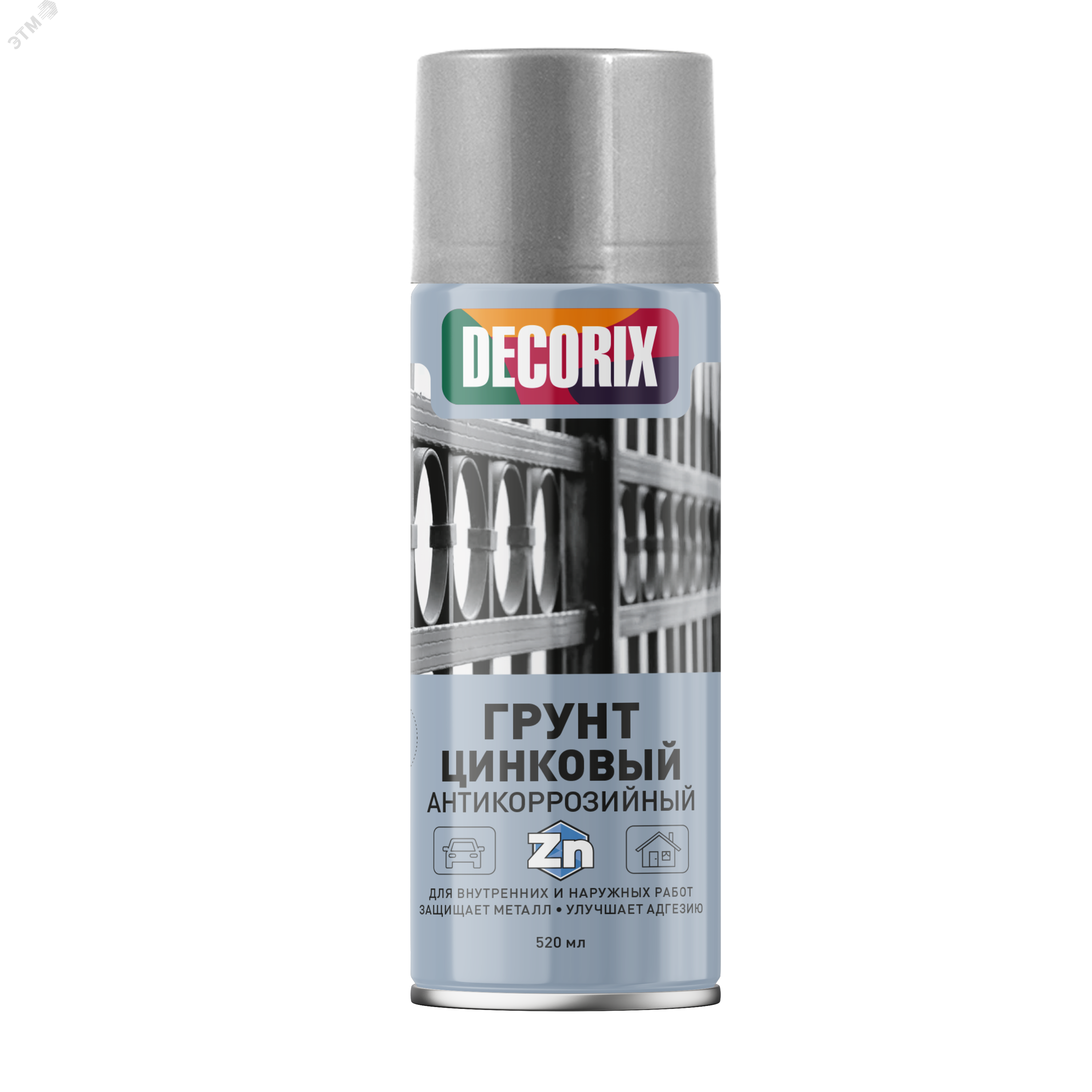 Изображение товара Антикоррозийный аэрозольный грунт DECORIX 520 мл для металла
