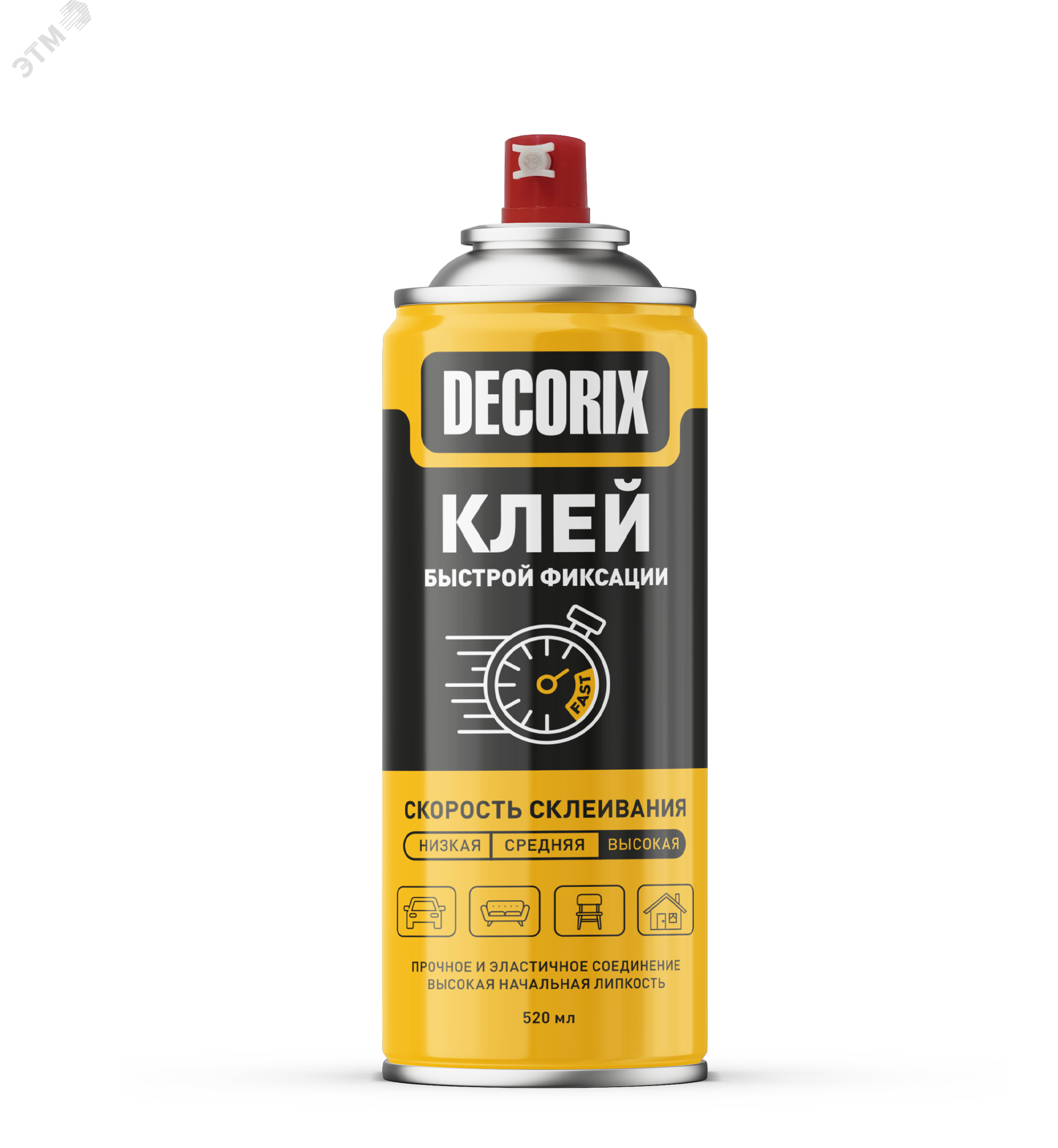 Изображение товара Клей аэрозольный DECORIX 520 мл быстрой фиксации для разных материалов