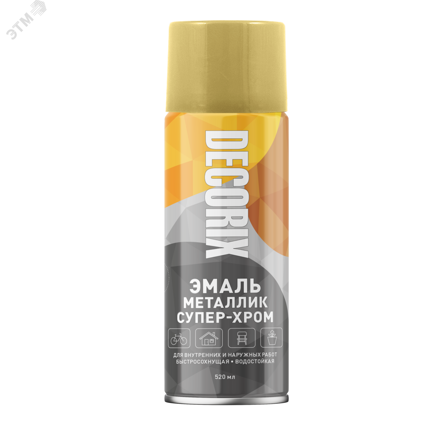 Изображение товара Аэрозольная эпмаль DECORIX СУПЕР-ХРОМ золото 520 мл