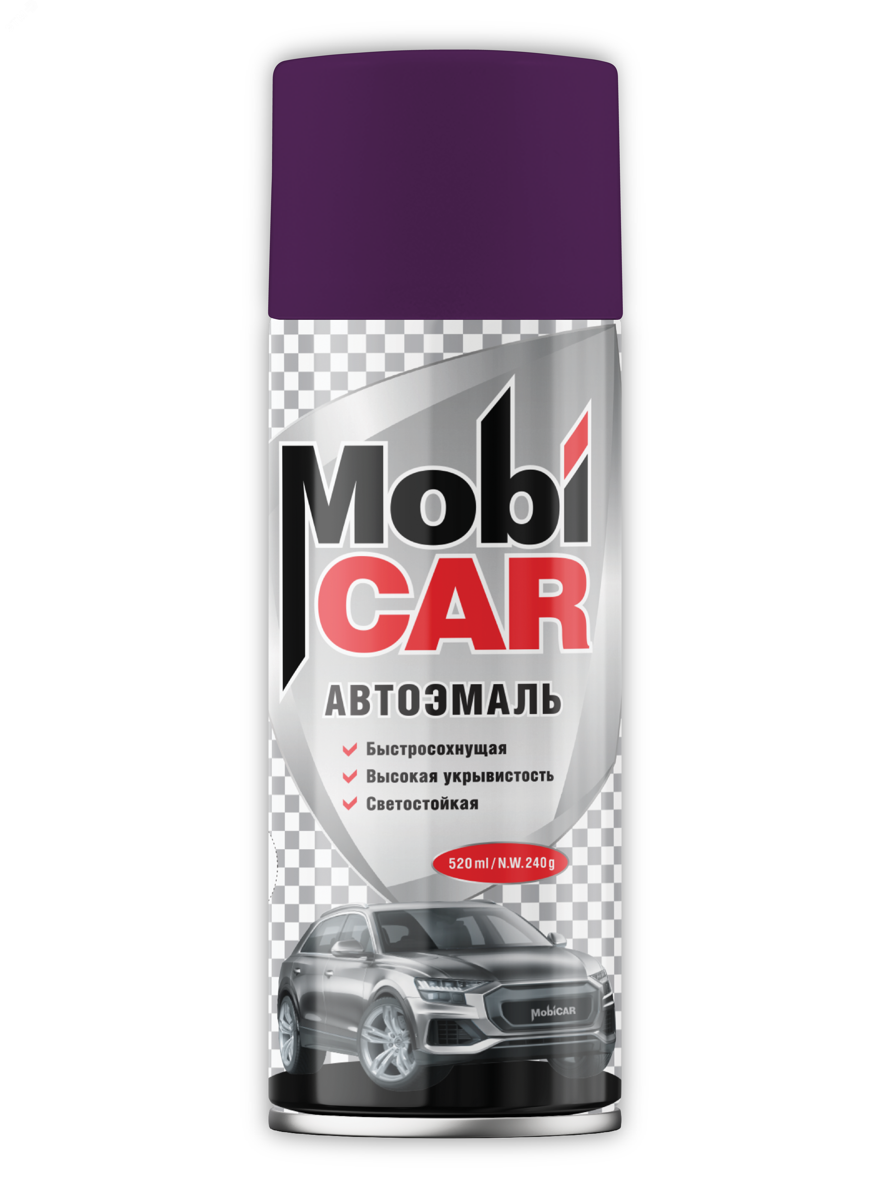 Изображение товара Автоэмаль аэрозольная MOBICAR 520 мл баклажан глянцевая