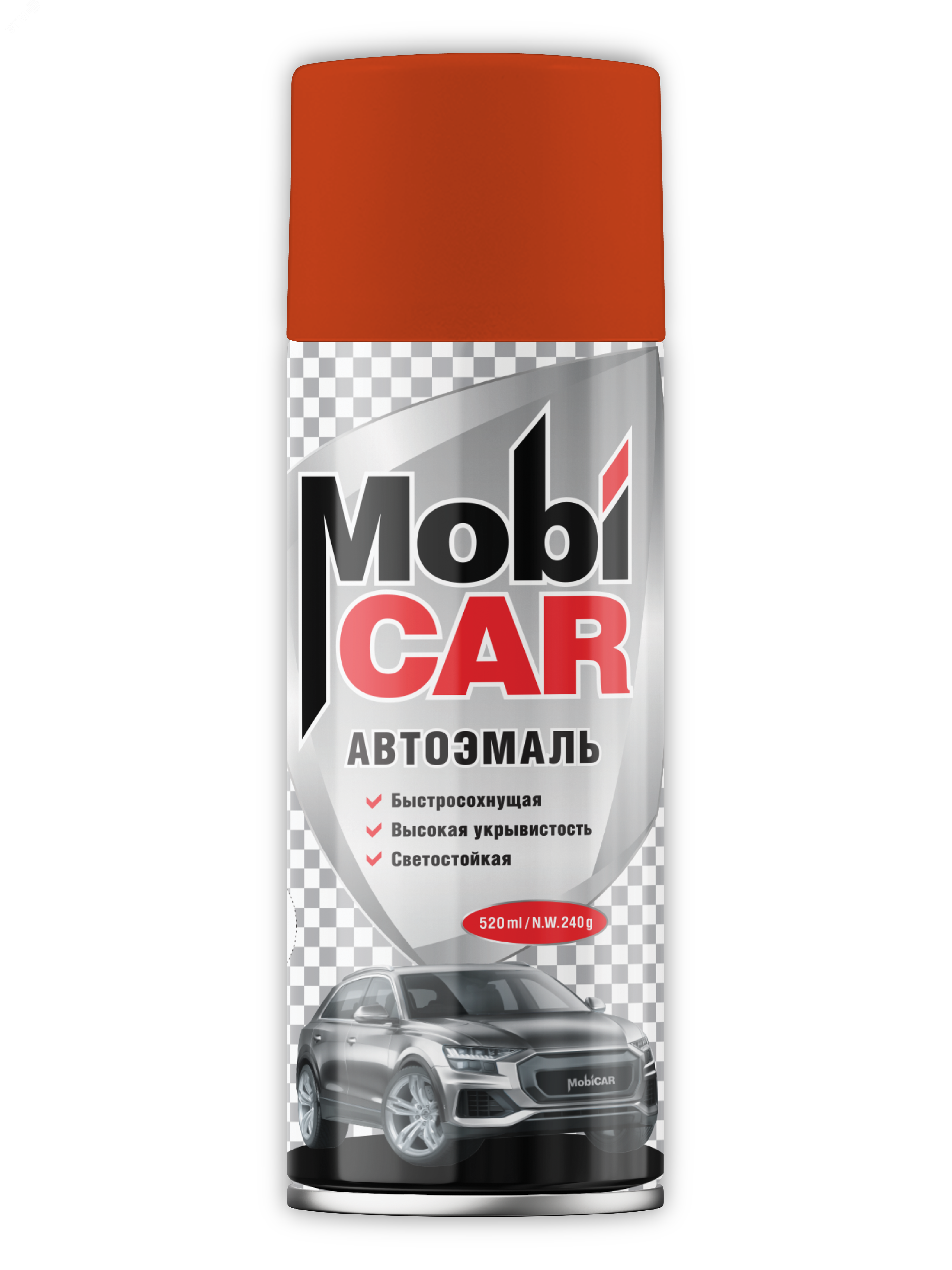 Изображение товара Автоэмаль аэрозольная MOBICAR 520 мл оранжевая для кузовных работ