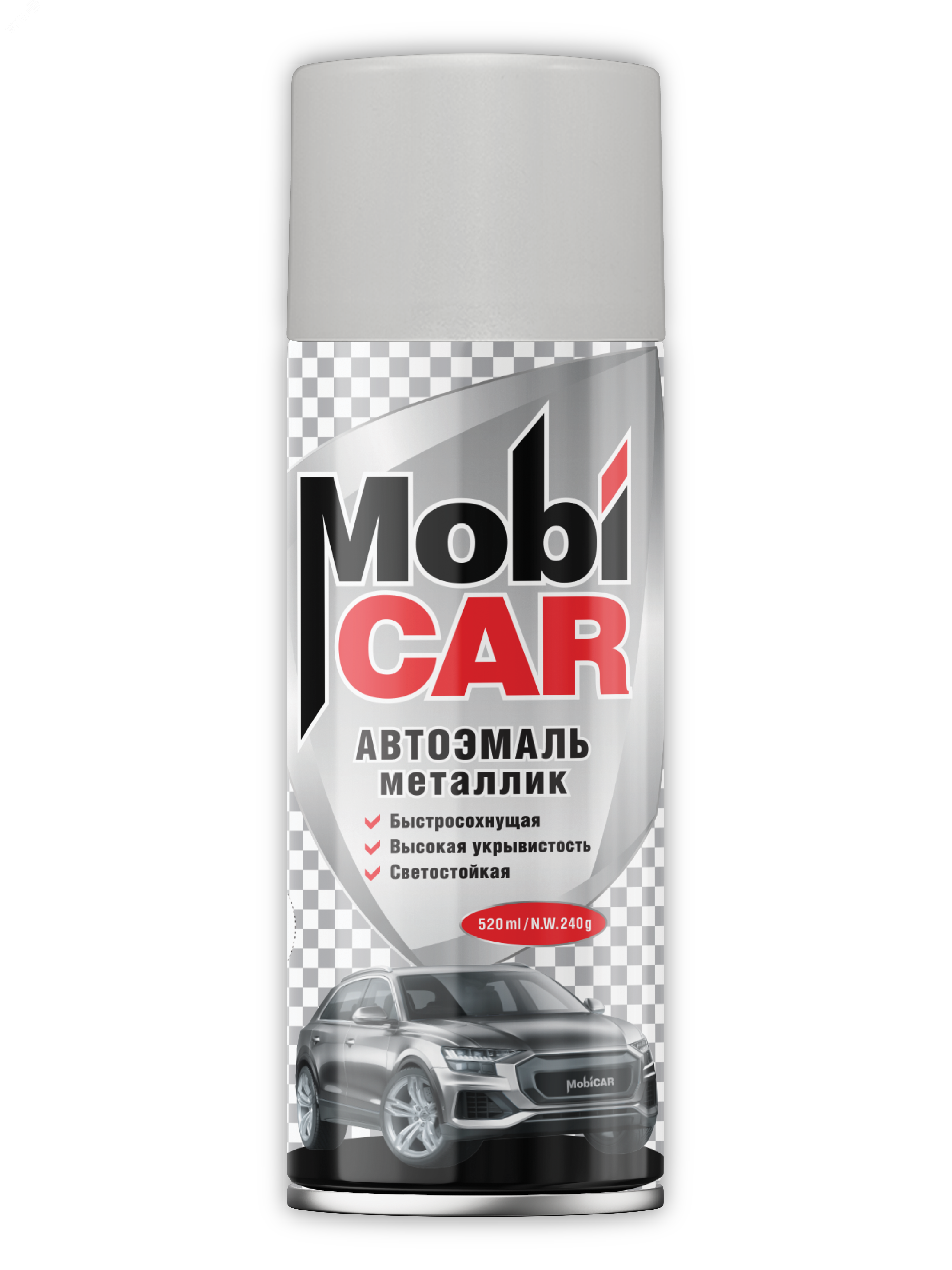 Изображение товара Автоэмаль аэрозольная металлик MOBICAR 520 мл для автомобилей