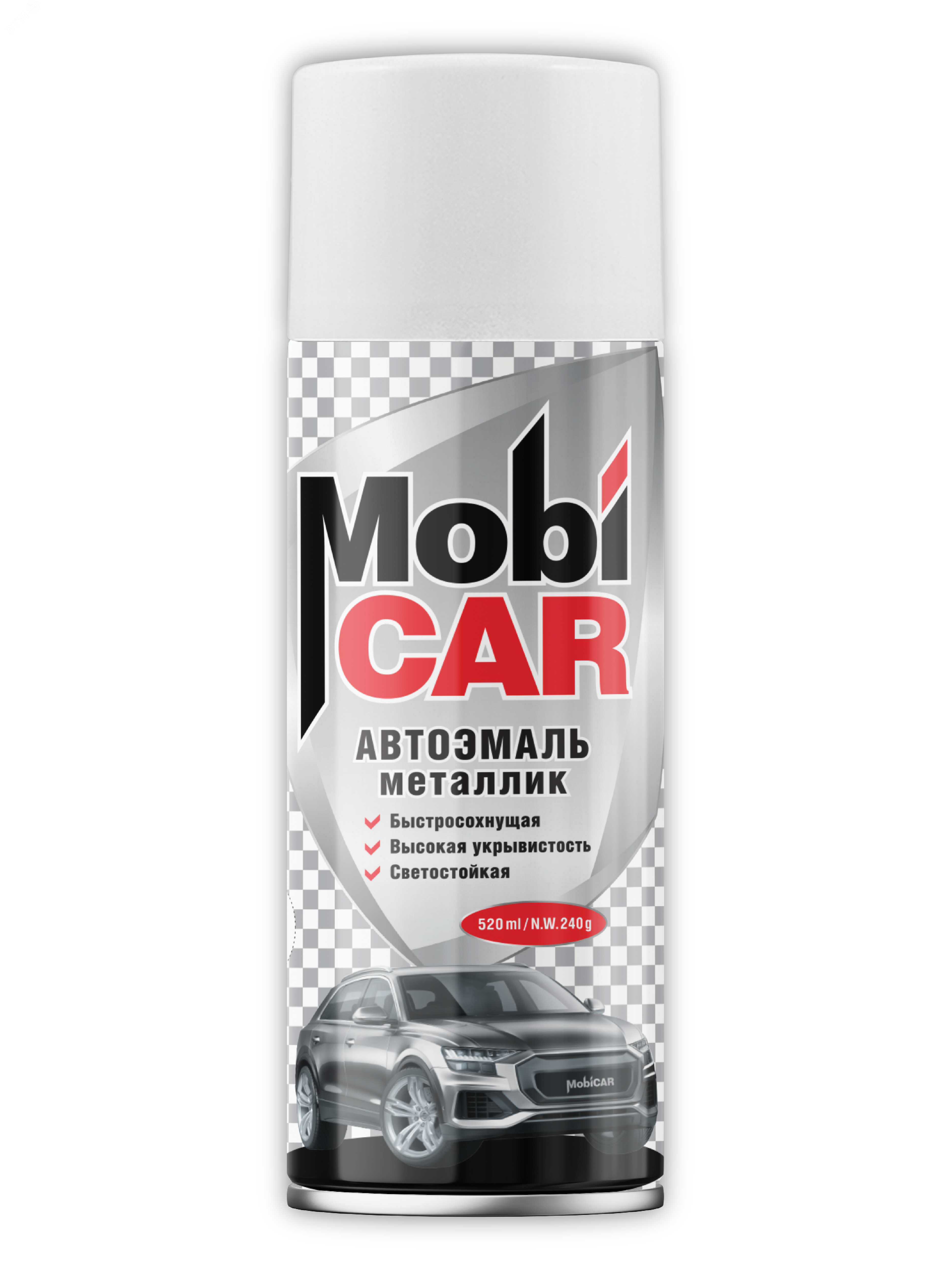 Изображение товара Автоэмаль аэрозольная металлик MOBICAR 520 мл белое облако