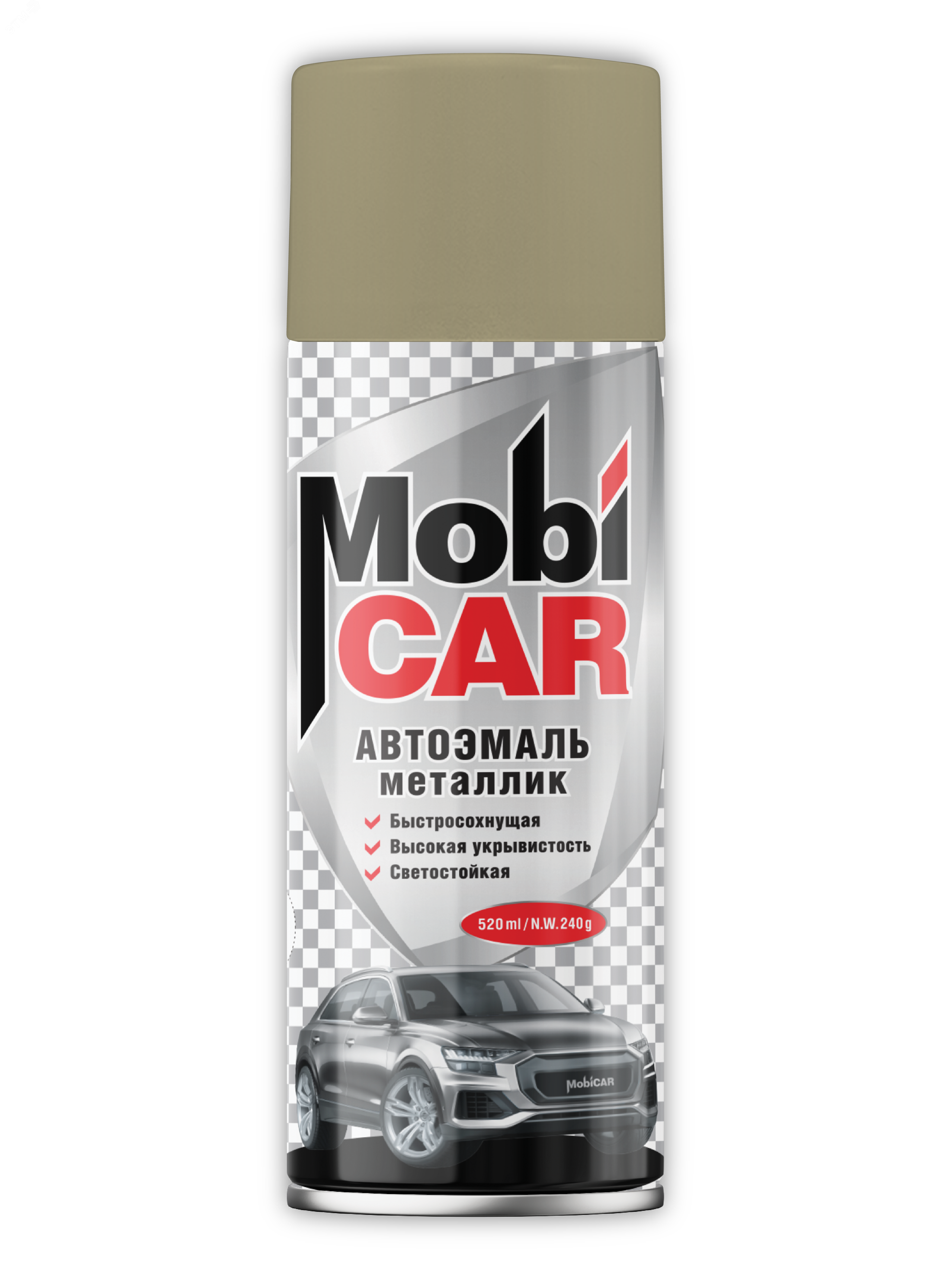 Изображение товара Автоэмаль аэрозольная металлик MOBICAR 520 мл бежевый глянцевый