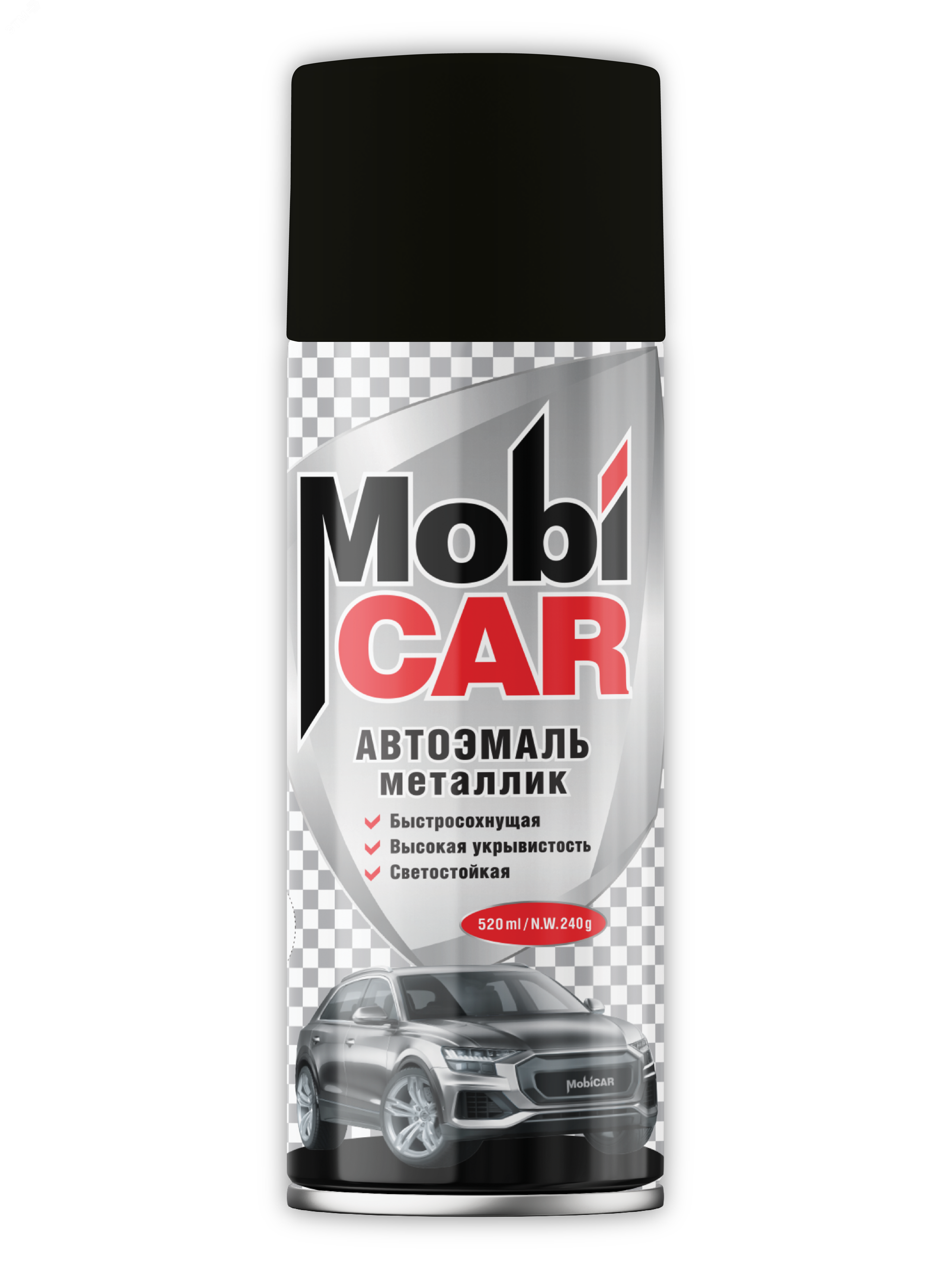 Изображение товара Автоэмаль аэрозольная металлик 520 мл MOBICAR черный глянцевый 665 космос