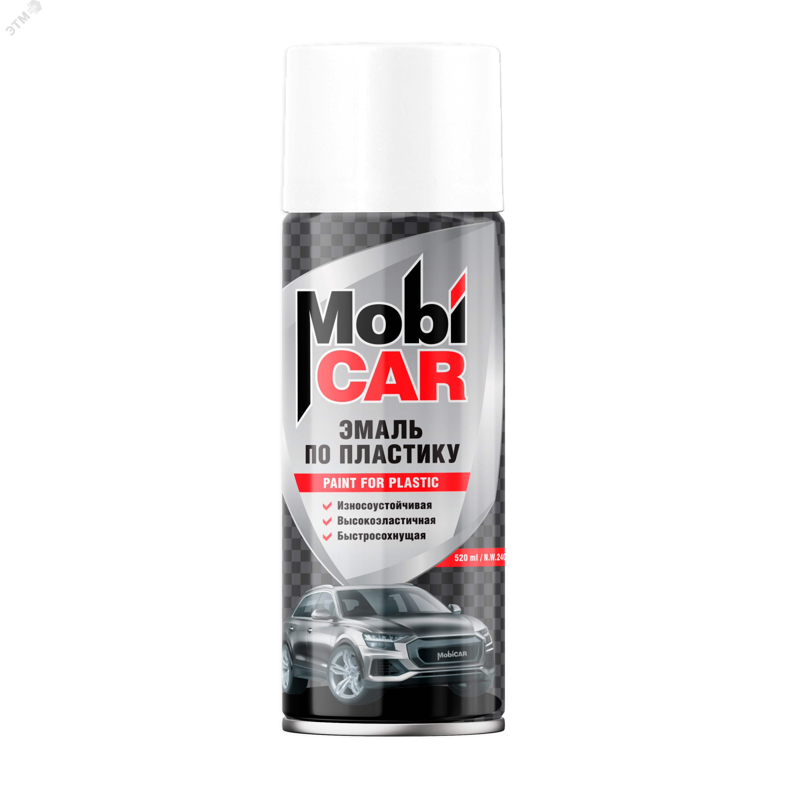 Изображение товара Эмаль аэрозольная по пластику 520 мл белый матовый MobiCAR
