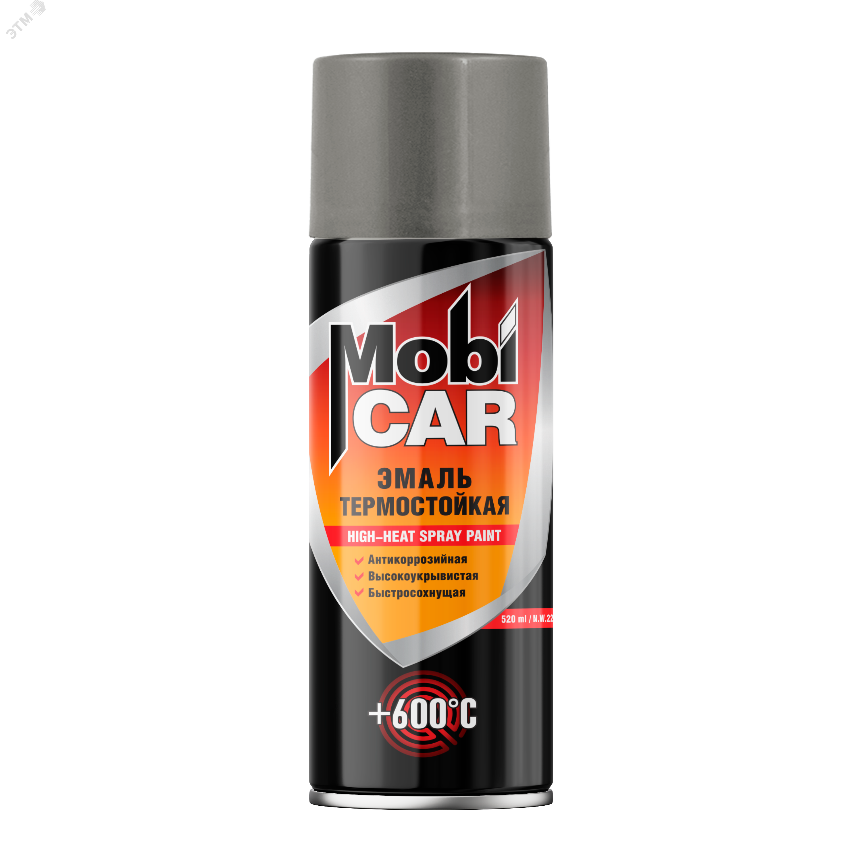 Изображение товара Эмаль аэрозольная термостойкая +600°С серебристая для автомобиля 520 мл