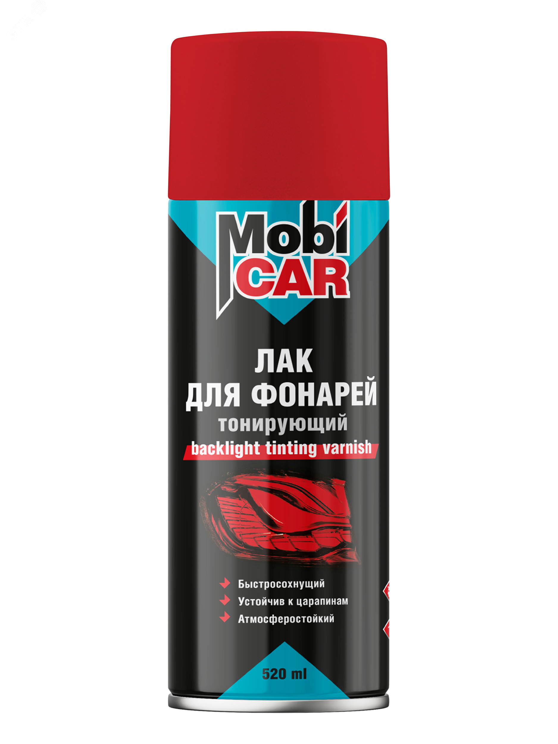 Изображение товара Лак аэрозольный для фонарей тонирующий 520 мл красный MobiCAR