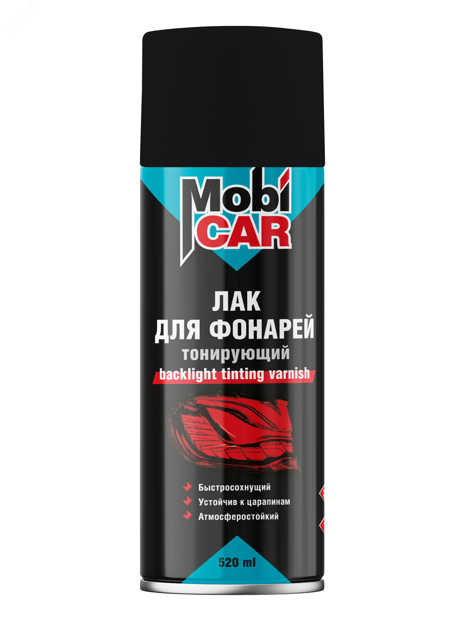 Изображение товара Лак аэрозольный для фонарей тонирующий 520 мл черный MobiCAR