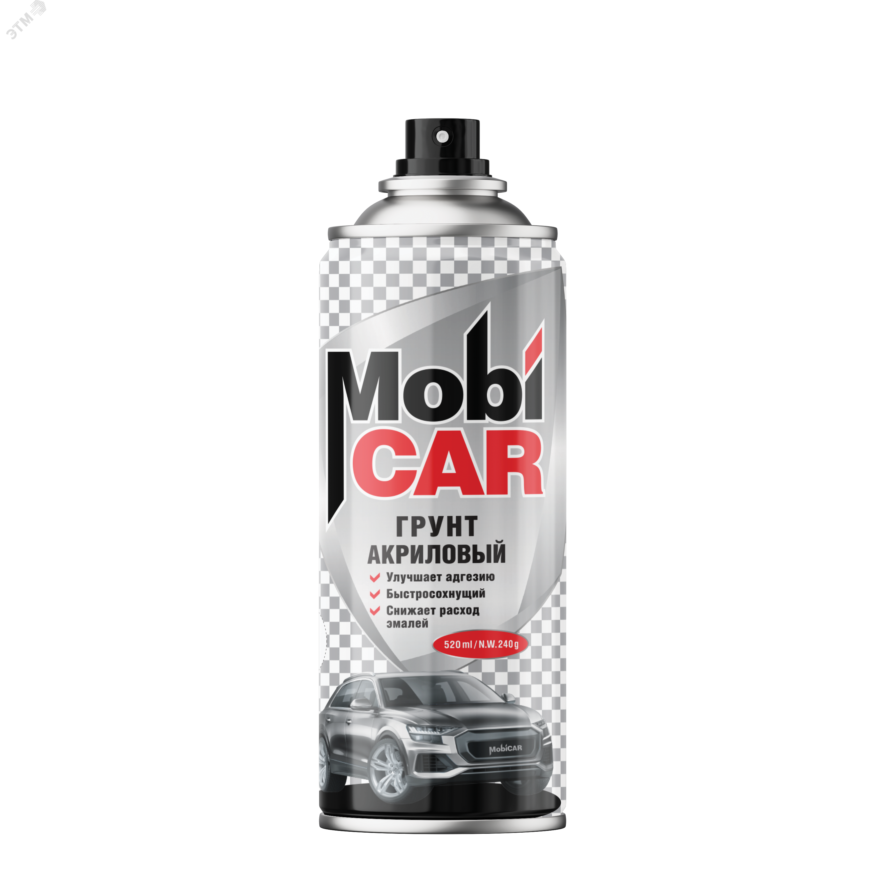 Изображение товара Акриловый грунт MOBICAR 520 мл аэрозоль серый для металла и пластика