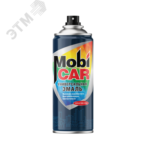 Изображение товара Эмаль аэрозольная универсальная MobiCAR, 520мл, RAL 7016 антрацитово-серый глянцевый (шт)