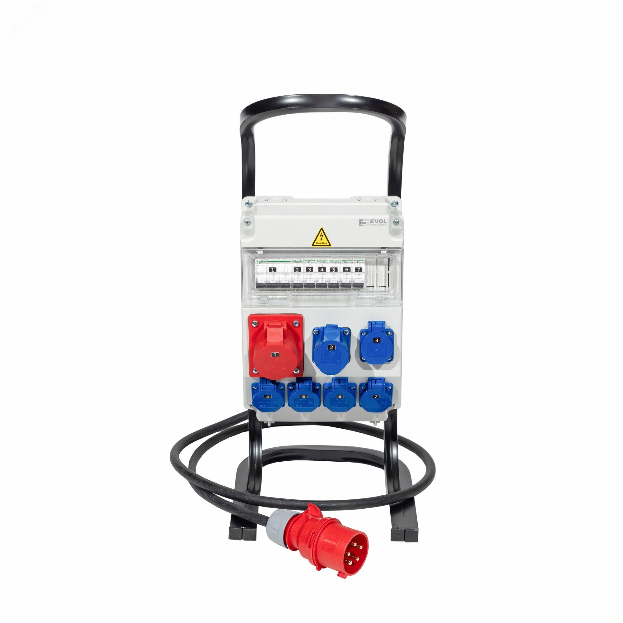 Изображение товара Распределительное переносное устройство EVOL Partner до 63А 11 модулей для строительных площадок