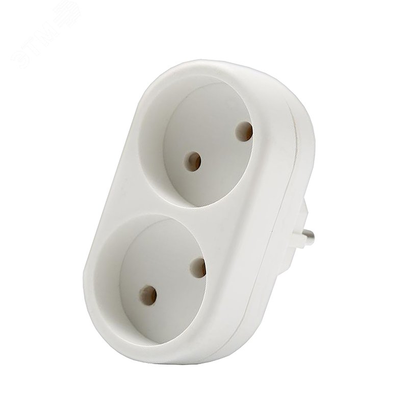 Изображение товара Разветвитель 2 гнезда плоский без заземления 250В 10А DOMTOK