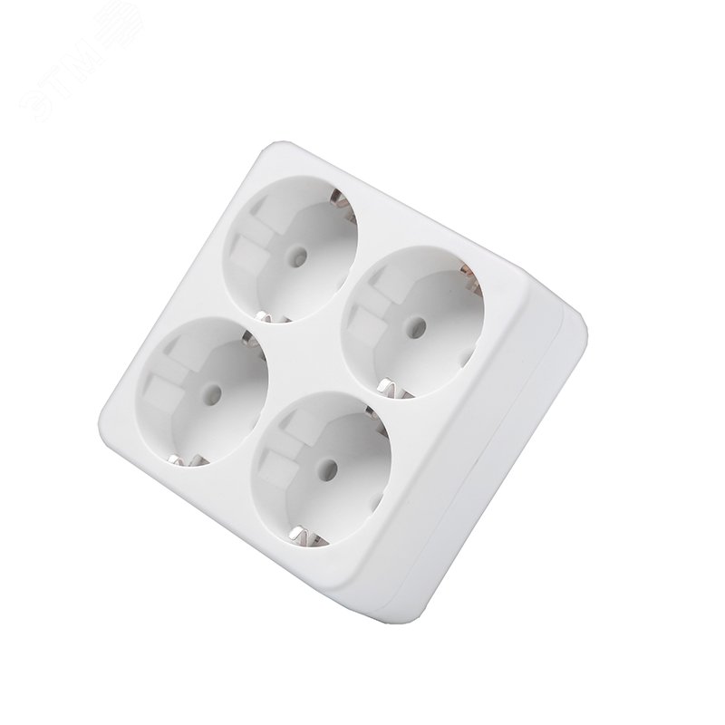 Изображение товара Разветвитель 4 гнезда с заземлением и защитными шторками 250В 3500Вт DOMTOK