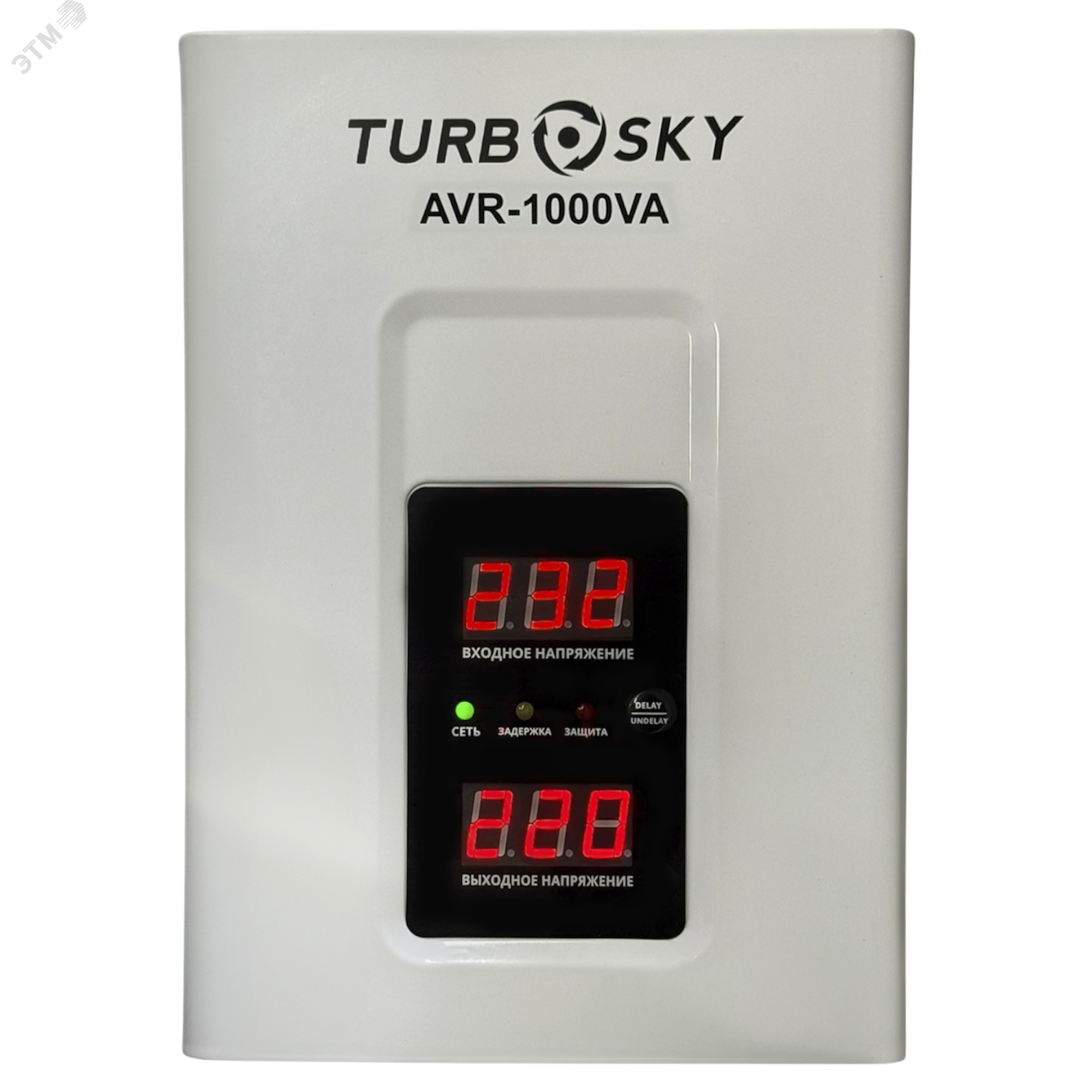 Изображение товара Стабилизатор напряжения Turbosky AVR-1000VA релейный однофазный 1 кВт