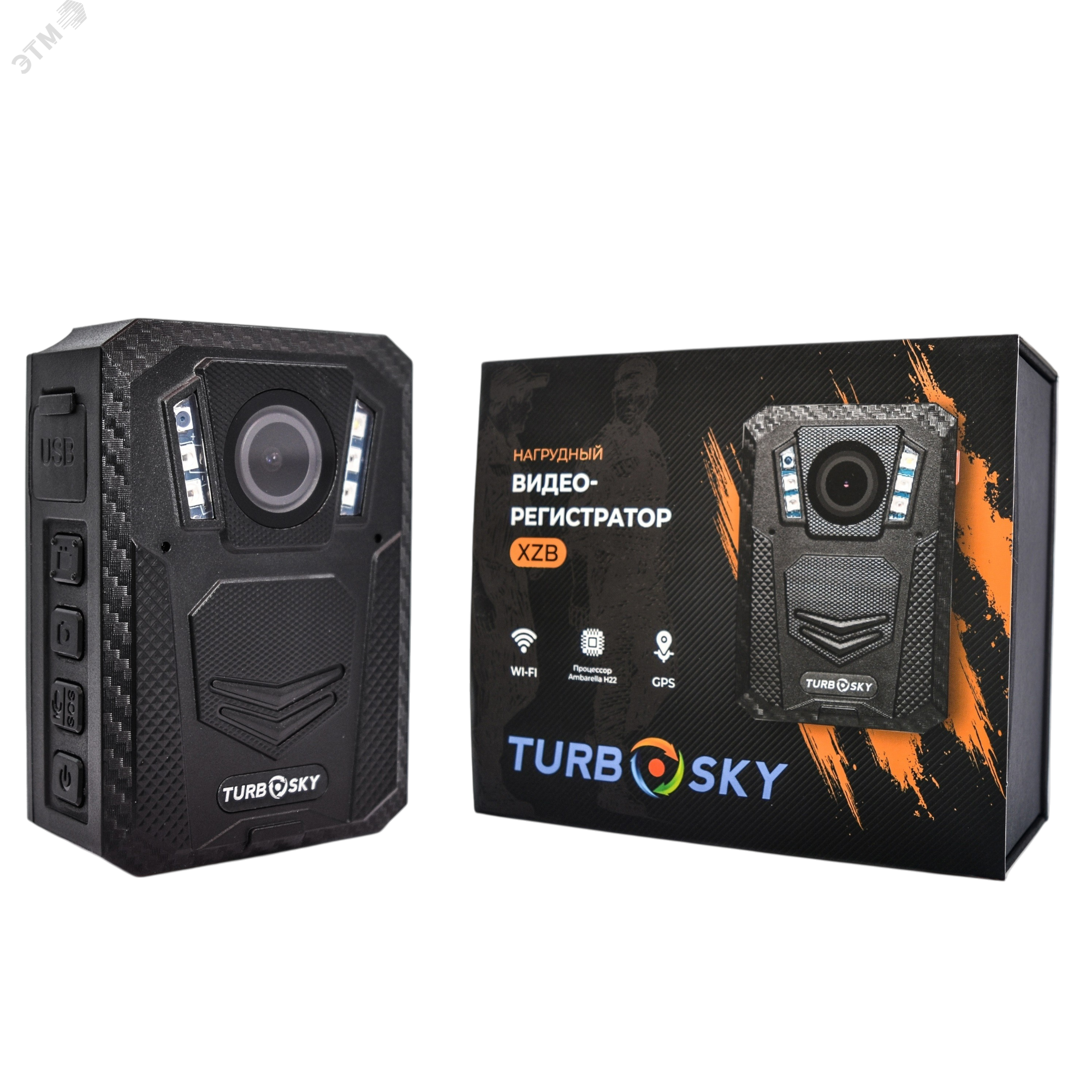 Изображение товара Видеорегистратор Нагрудный IP65 Turbosky (шт)