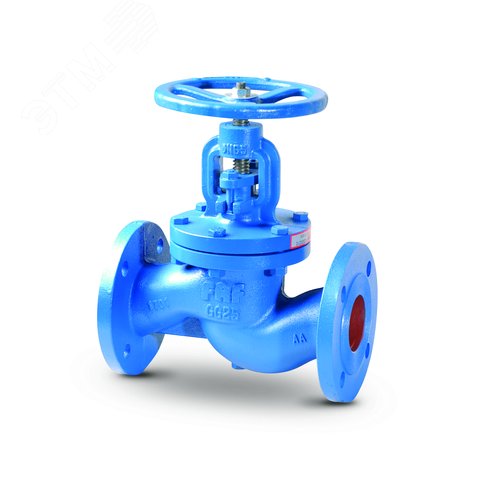 Изображение товара Клапан (вентиль) запорный фланцевый 2100 Ду 040, Ру 16 корпус-чугун, диск-нерж.сталь, графитовый (шт)