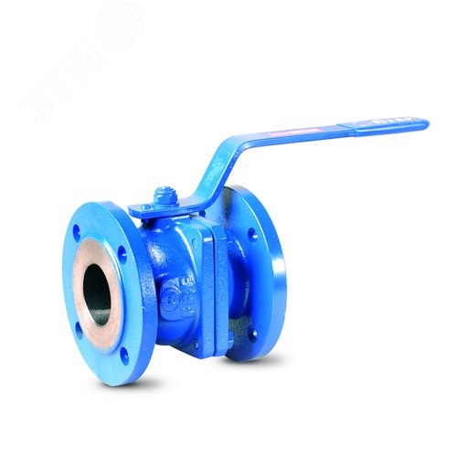 Изображение товара Кран шаровый фланцевый полнопроходной 1100 Ду 040, Ру 16 корпус-чугун, шар-нерж.сталь, уплотнение-PTFE, с рукояткой (шт)