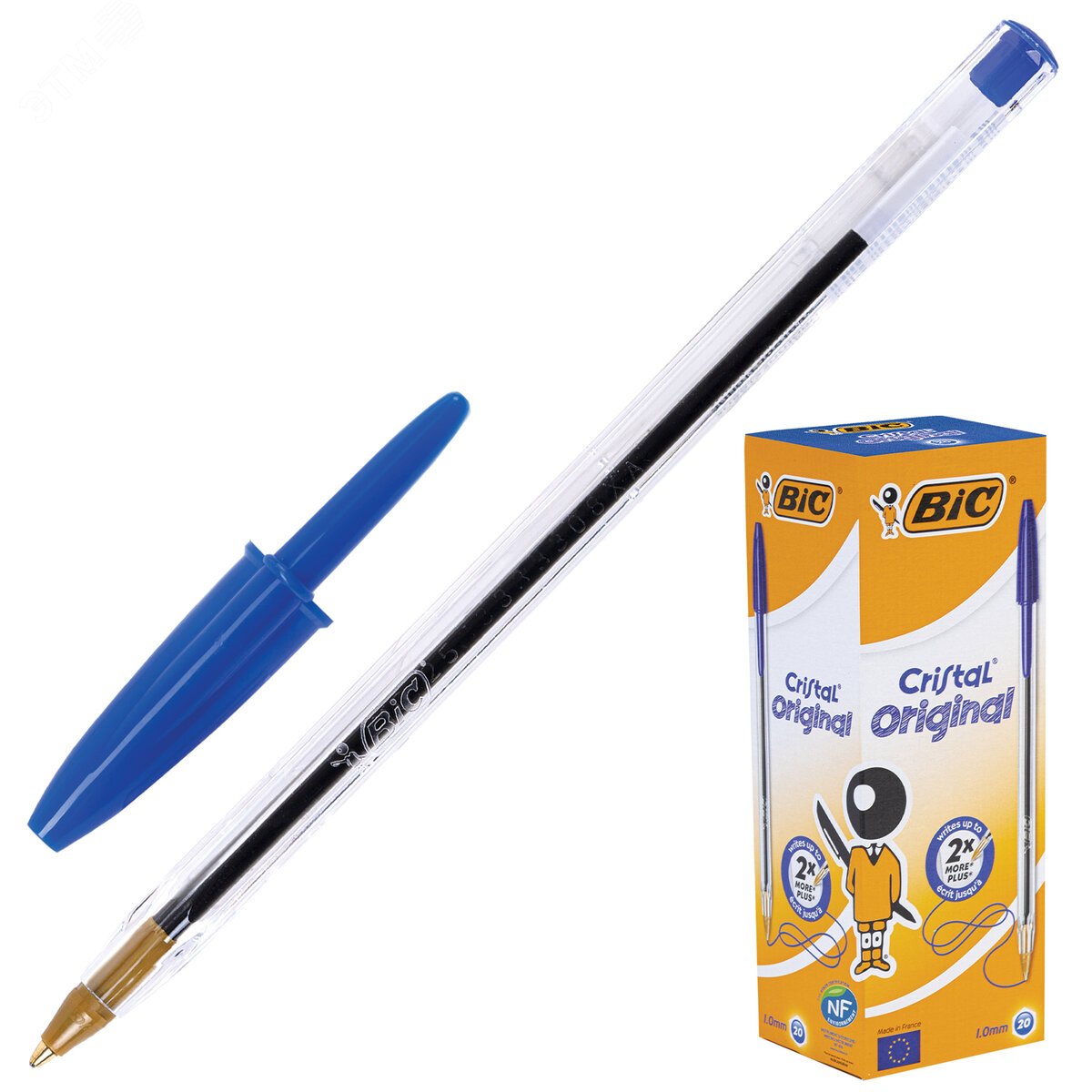 Изображение товара Ручка шариковая BIC Cristal линия 0,4 мм, синия (шт)