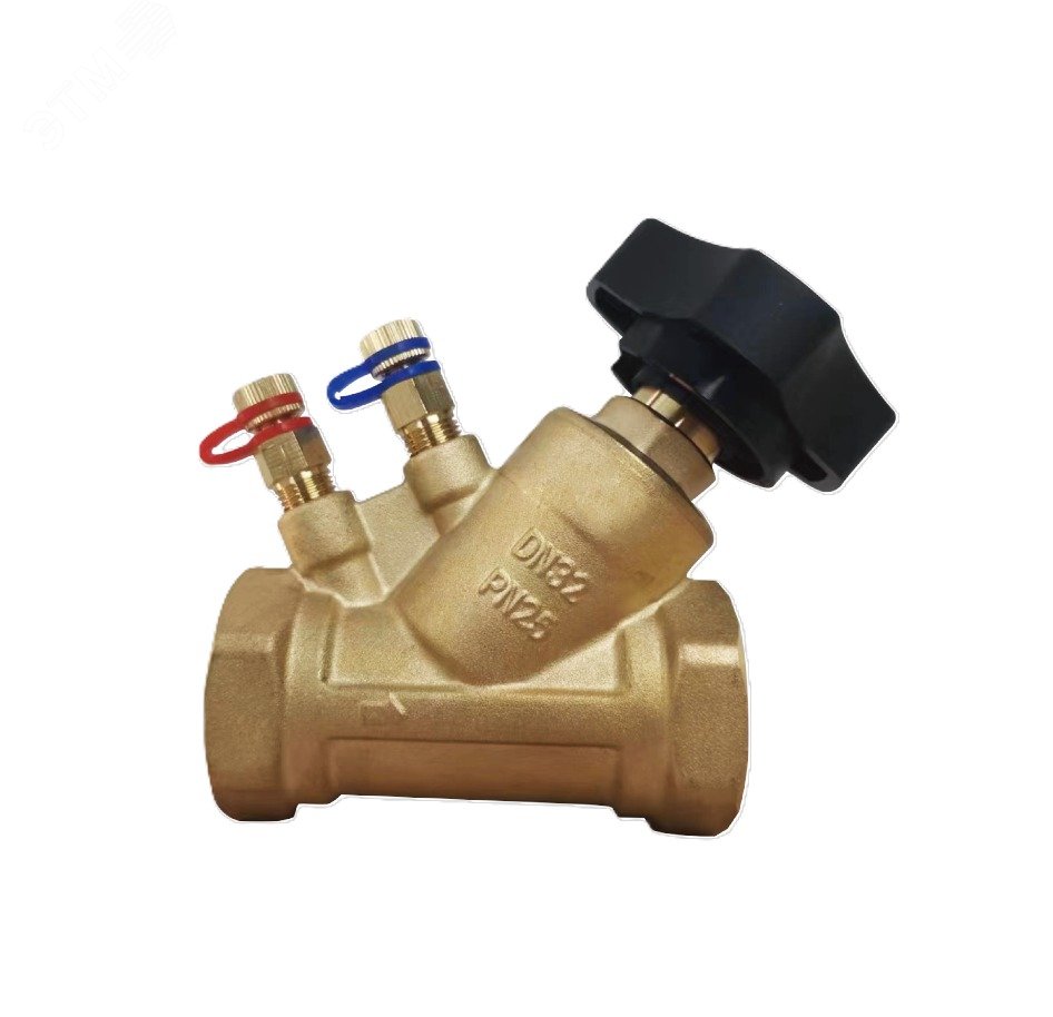 Изображение товара Клапан балансировочный статический резьбовой мод 1206, корпус латунь, BSPT, PN 25, T раб = - 10 + 100 град, Ду 50 (шт)