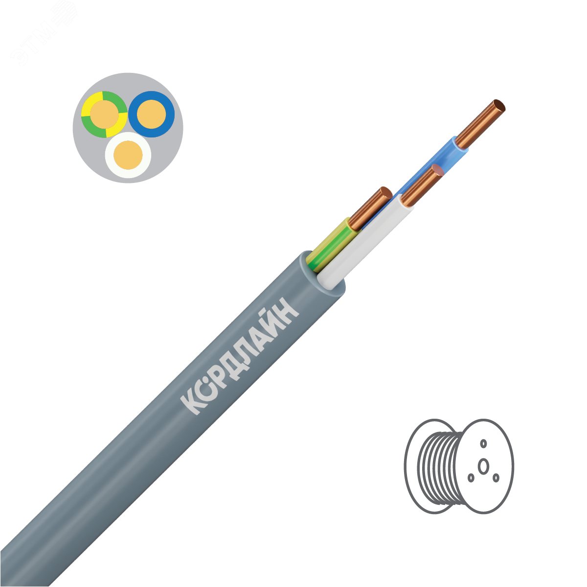 Изображение товара Кабель силовой ВВГнг(А)-LS 3x2,5кв мм 660В для внутренней прокладки