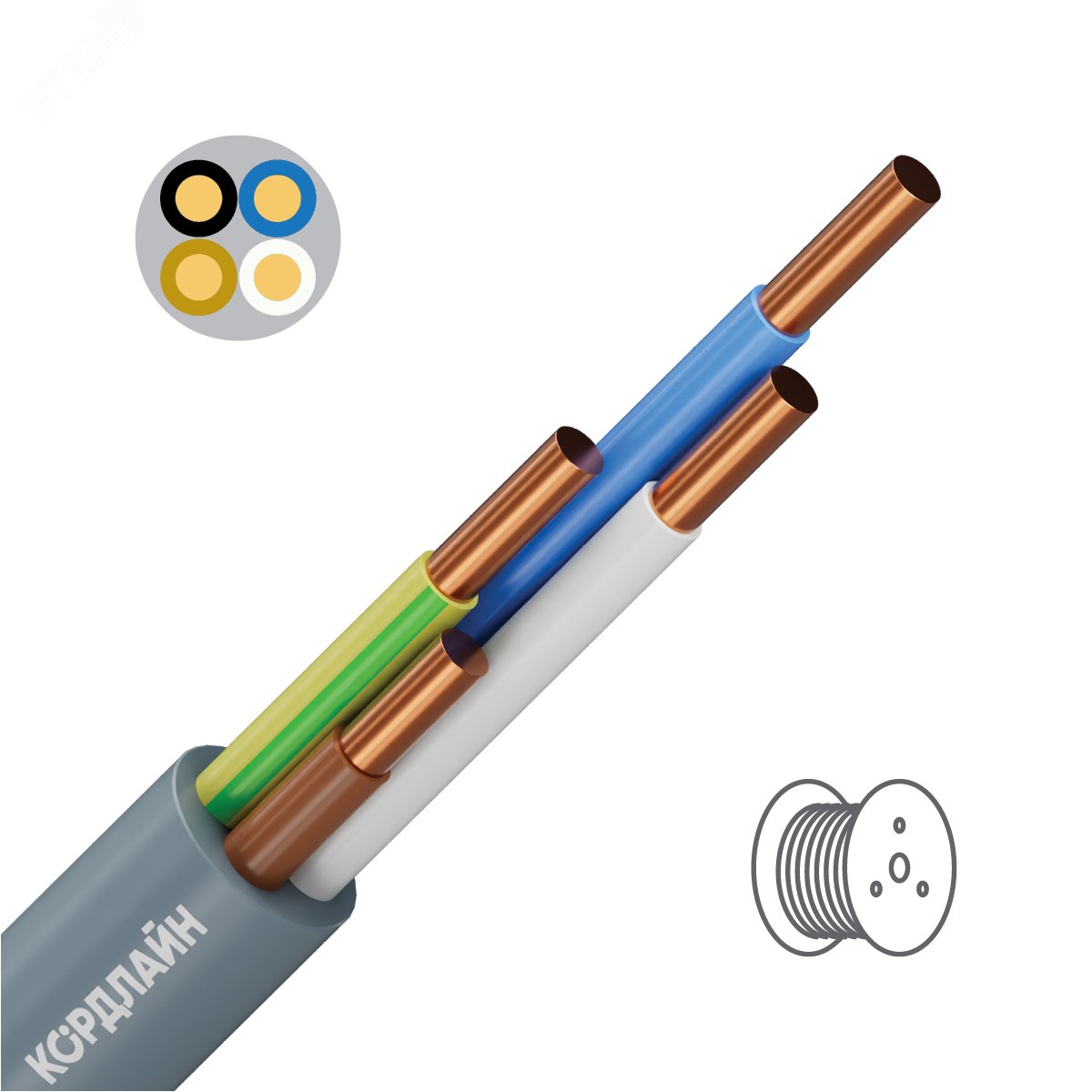 Изображение товара Кабель силовой ВВГнг(А)-LS 4x16ок(N)-0,66 барабан ТРТС (м)