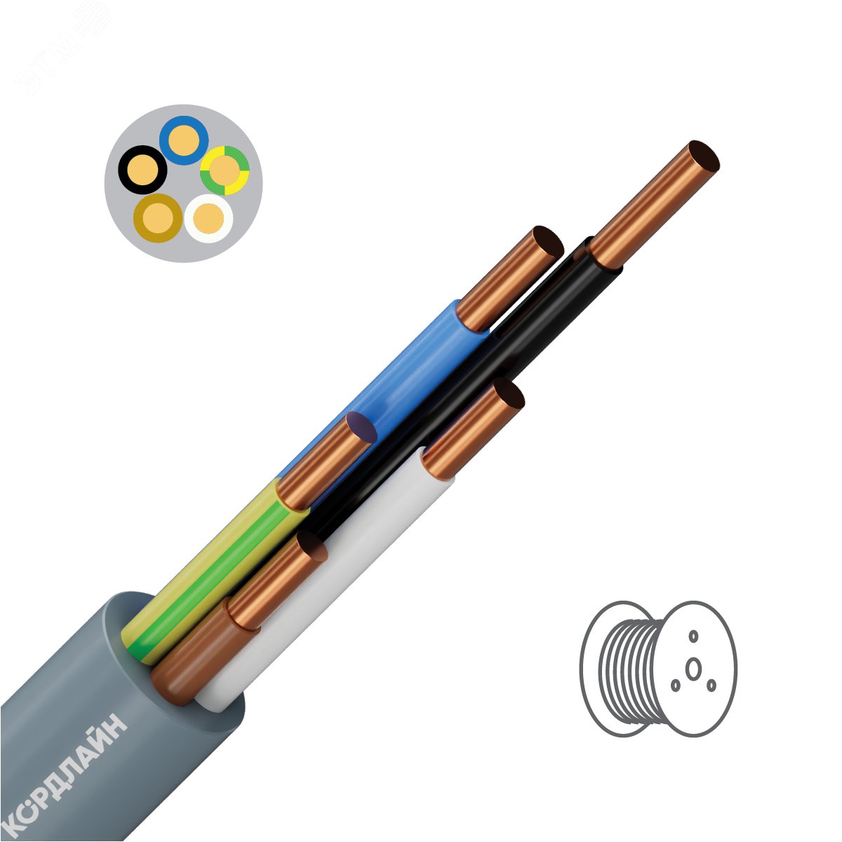 Изображение товара Кабель силовой ВВГнг(А)-LS 5x16ок(N,PE)- 0,66 барабан ТРТС (м)