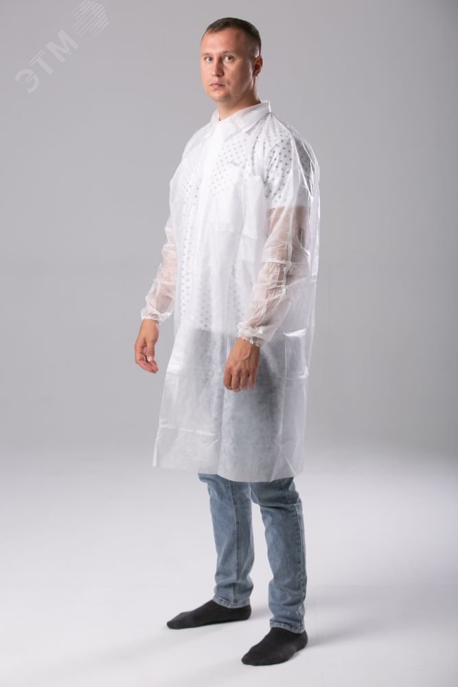 Изображение товара Защитный процедурный халат из спанбонд 30 г/м2 4XL белый
