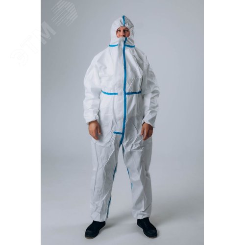 Изображение товара Комбинезон защитный, белый, плотность 65 г/м2,с проклейкой швов, р. XL/52-54/164-170 (шт)