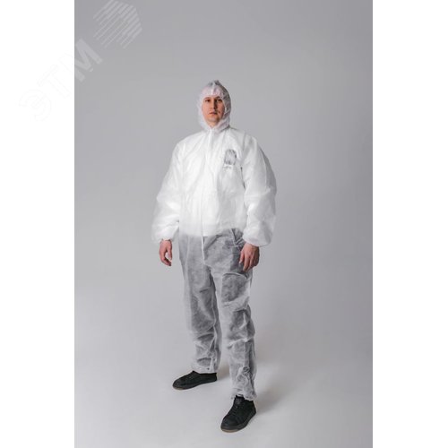 Изображение товара Комбинезон защитный, белый, плотность 60 г/м2, р. XL/52-54/170-176 (шт)