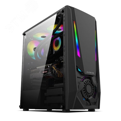 Изображение товара Корпус для ПК Reactor-B, Mini Tower, ATX/mATX/mITX, черный, без БП (шт)