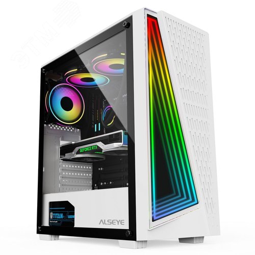 Изображение товара Корпус для ПК X3-W, Mid Tower, ATX/mATX/mITX, белый (шт)