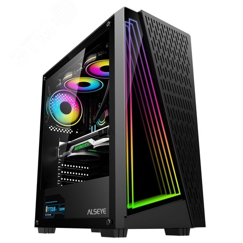Изображение товара Корпус для ПК X3-B, Mid Tower, ATX/mATX/mITX, черный (шт)