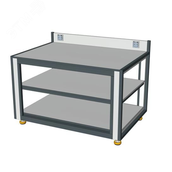Изображение товара Стол лабораторный усиленный передвижной, 1200х825х750/870, столешница ЛДСП 16мм. металл.каркас, полка, 2 эл.розетки. (шт)