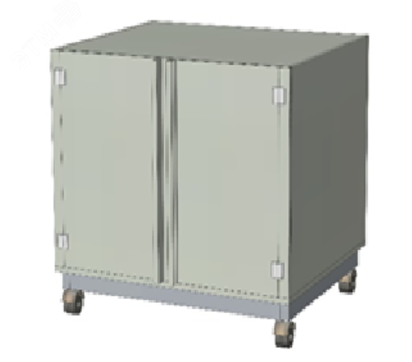 Изображение товара Полипропиленовая тумба под вытяжной шкаф ПП.ШВХ.163, 728х604х695 мм, подкатная с распашными дверцам